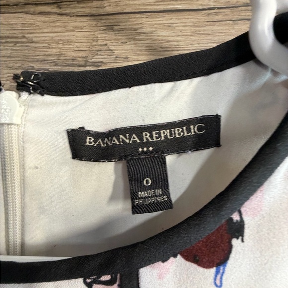 Banana Republic Floral Peplum Blouse - Red, Blue, Black on Cream - Picture 2 of 6